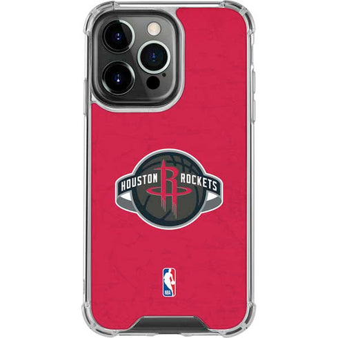 NBA Houston Rockets Distressed iPhone 15 Pro Max Clear Case